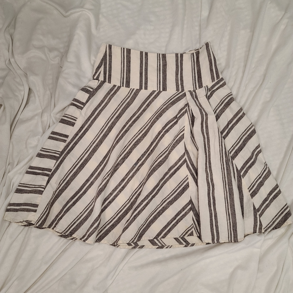 GAP cotton brown and white stripe long skirt